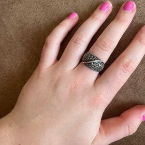 Vintage Marcasite Sterling Silver Ring